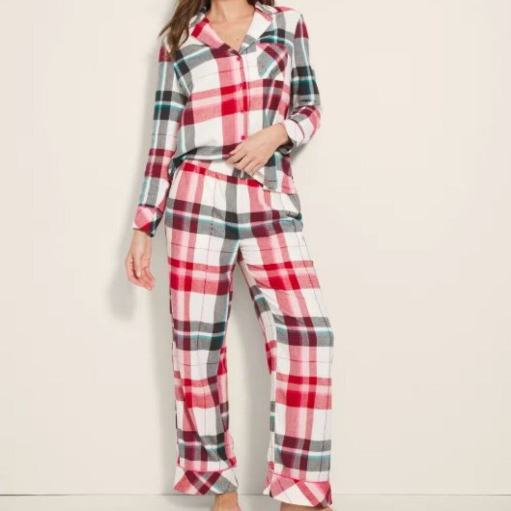 NWT Soma Flannel Super Soft Long-Sleeve Top & Pant Set